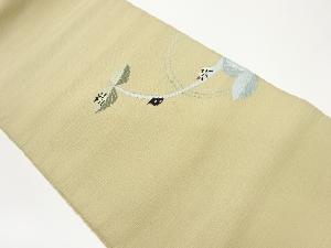 草葉に虫模様織出し名古屋帯